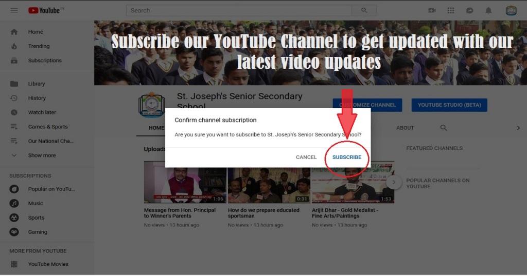 subscribe youtube channel for St. Joseph's Sr. Sec. SchoolHostel, CBSE School affiliated school, Muzaffarpur Bihar